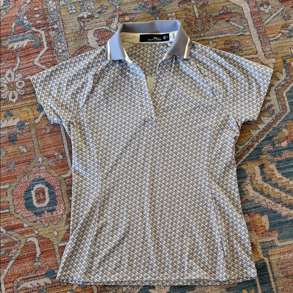 Ralph Lauren Gray Patterned Button Down Shirt - image 1